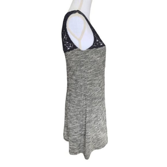 Anthropologie Lilka Size Medium Space Dye Esme Dress Navy Blue with Lace Detail - Picture 5 of 12